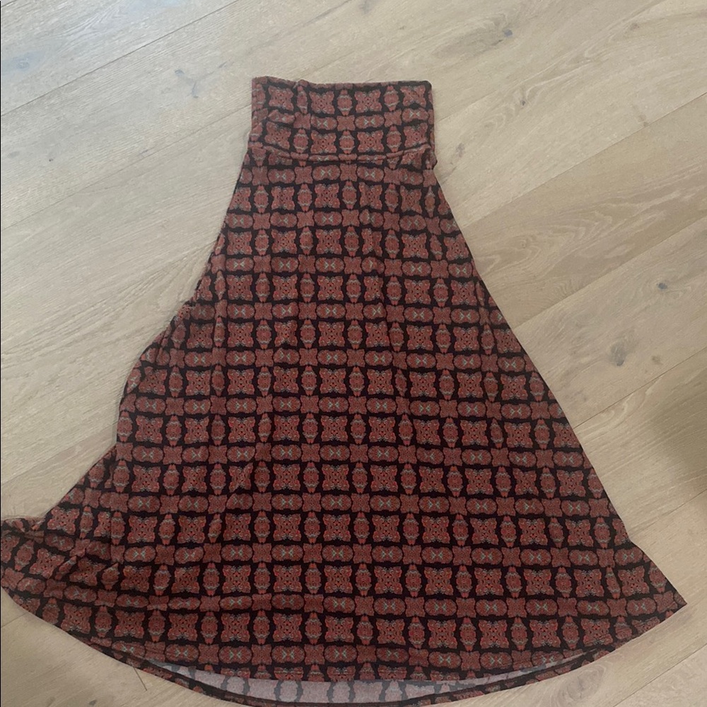 Black and Red Patterned Women's Maxi Skirt